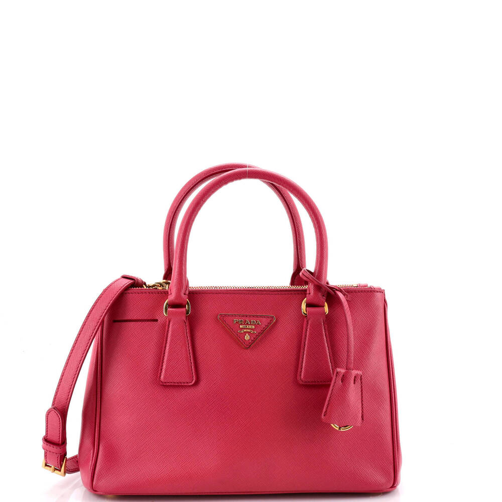 Prada Small Double Zip Lux Tote Saffiano Leather